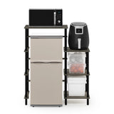 Furinno Turn-N-Tube Toolless Kitchen Storage Shelf Tall, French Oak Grey/Black